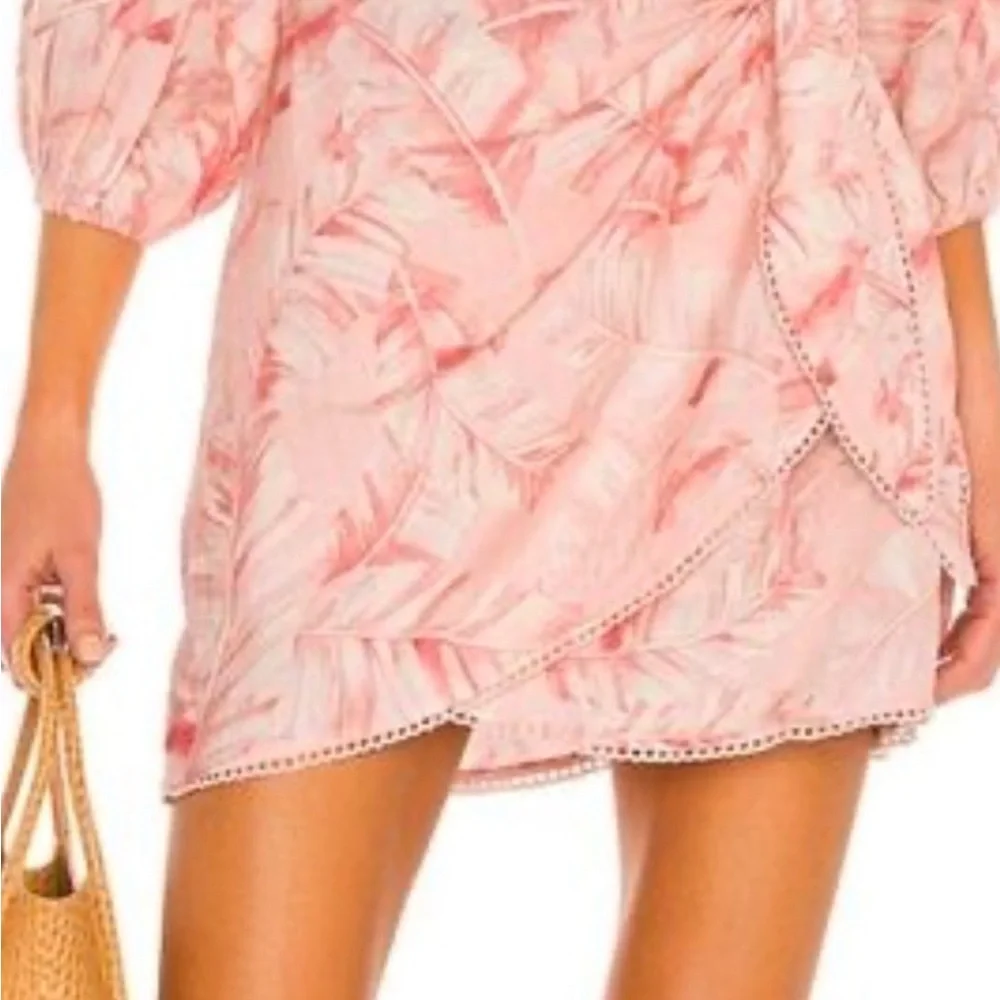 Show Me Your MuMu Pink Floral Wrap Mini Skirt Size Medium EUC - Picture 1 of 8